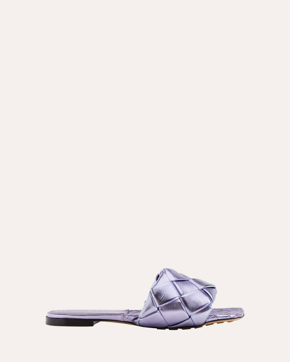 Lido Metallic Woven Flat Sandals